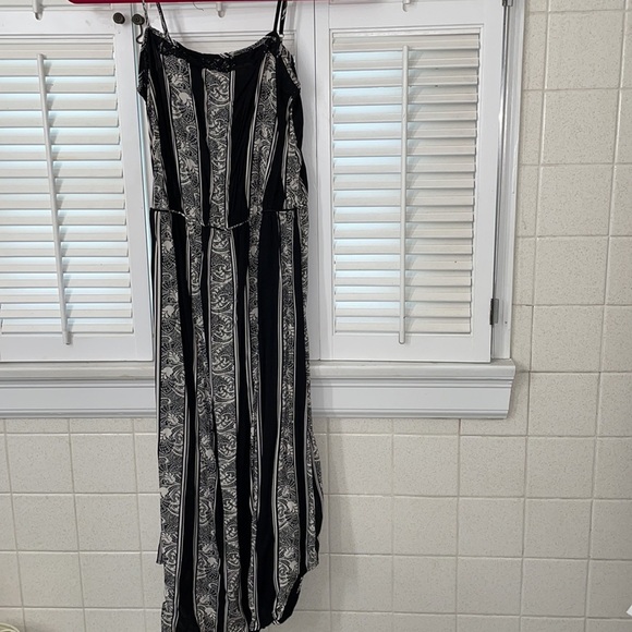 Frenchi lace print midi romantic dress stripe - Picture 2 of 3